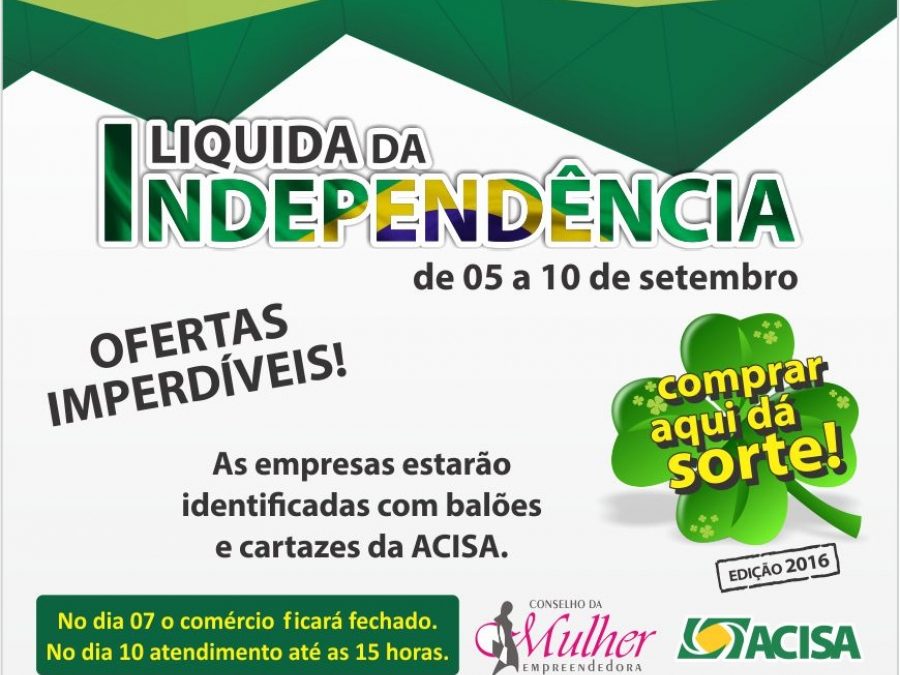 Liquida da Independência em Santa Helena começa na próxima semana