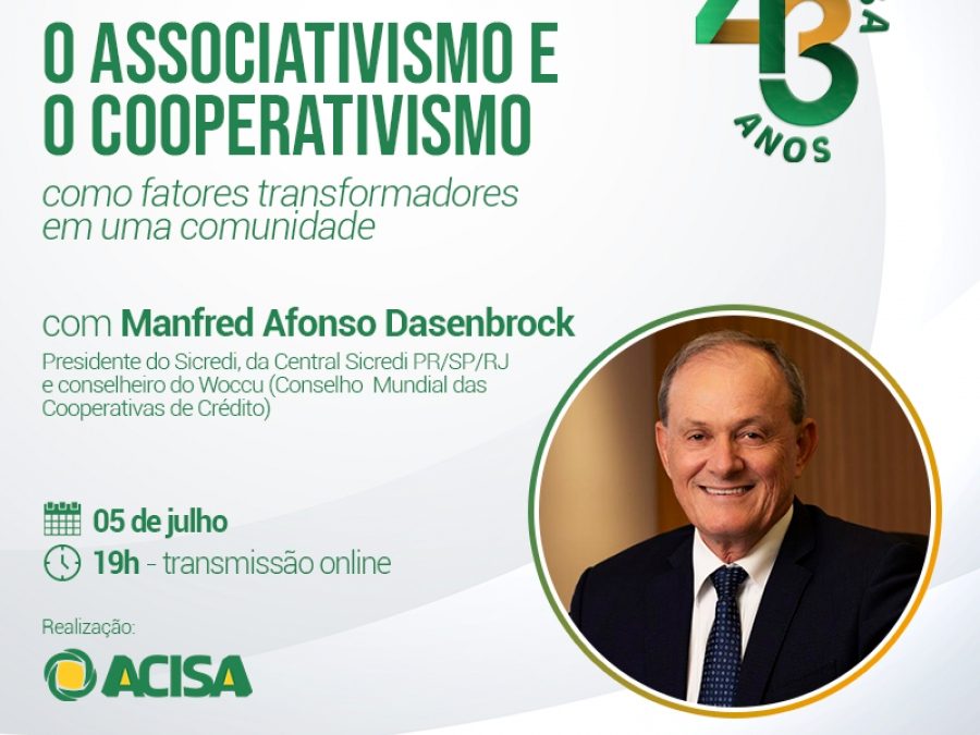 Palestra sobre cooperativismo e associativismo comemora 43 anos da Acisa