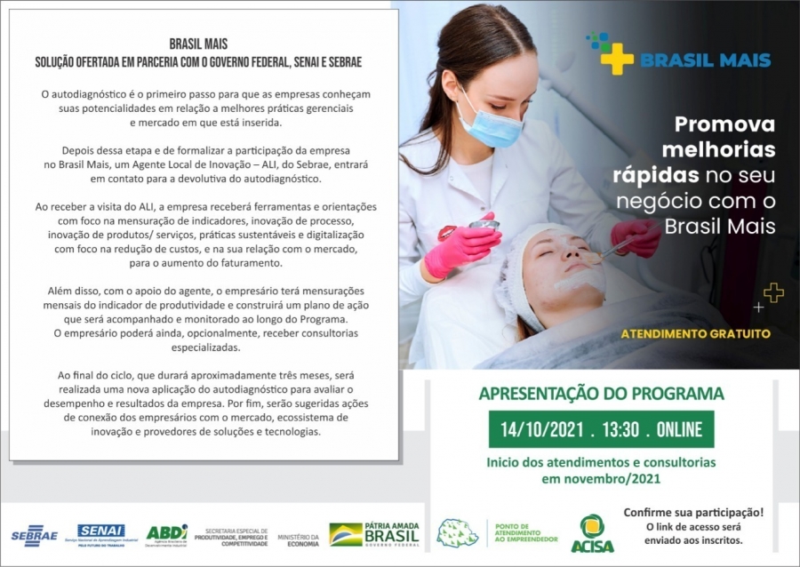 Acisa disponibiliza soluções do Programa Brasil Mais para empresários