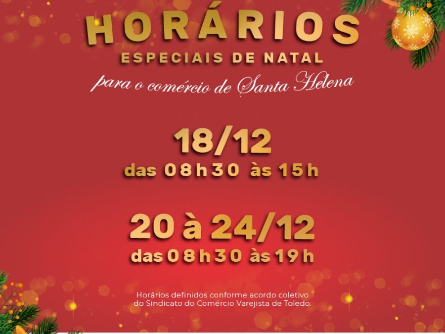 Comércio de Santa Helena se prepara para o Natal com horário especial e campanha de vendas