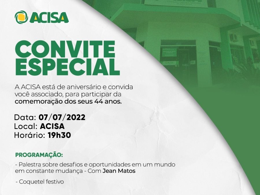 Palestra e coquetel marcam aniversário de 44 anos da Acisa