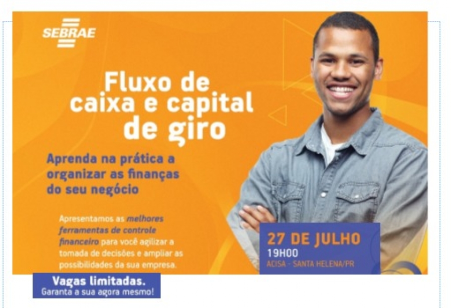 Acisa e Sebrae oferecem curso sobre fluxo de caixa e capital de giro a empresários de Santa Helena