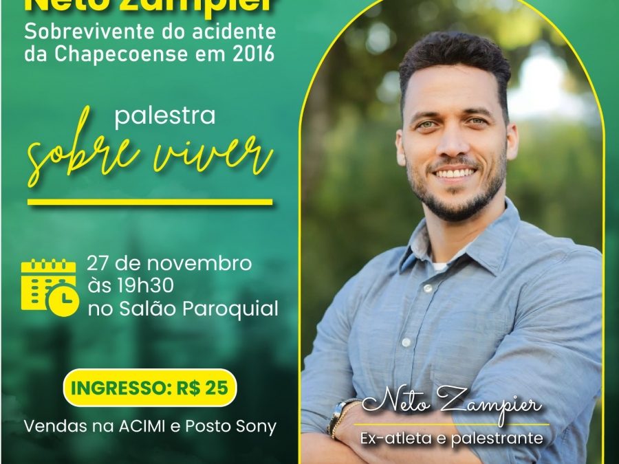 Ex-atleta Neto, sobrevivente do acidente da Chapecoense, faz palestra motivacional em Missal