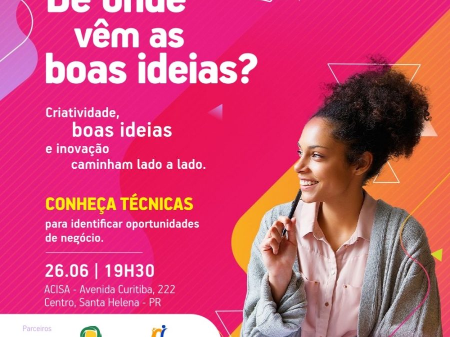 Sebrae e Acisa promovem palestra sobre origem de ideias para empreendedores