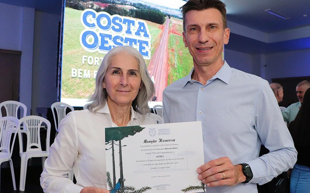 Acisa recebe menção por contribuir com anteprojeto de mais de R$1,7 milhão para rodovias