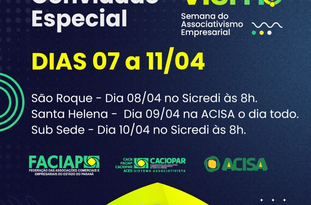 Acisa promove Semana do Associativismo com programação especial e sorteios
