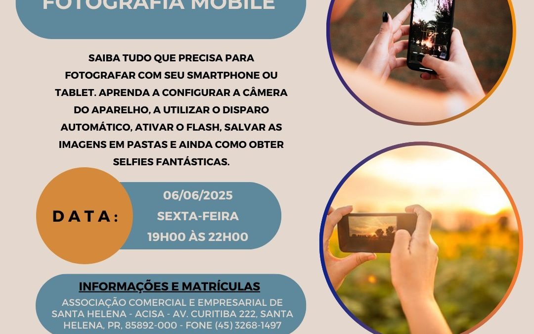 Acisa promove workshop sobre fotografia mobile
